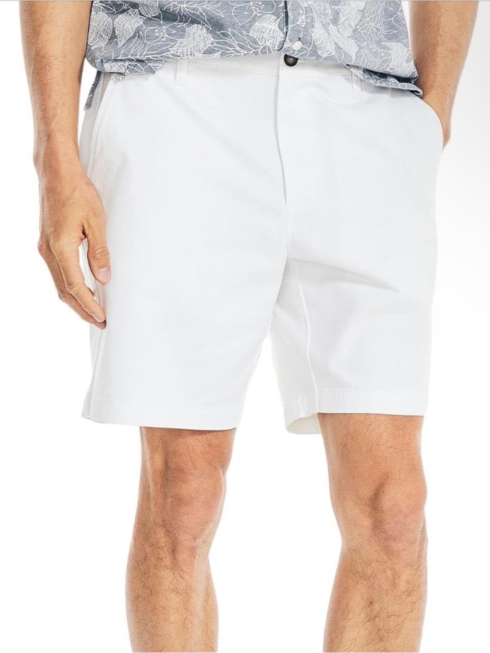Nautica Crisp White Flat-Front Shorts